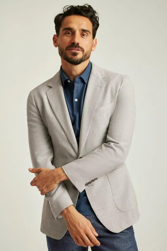 Men Jetsetter Unconstructed Italian Wool Blazer Light Grey Bonobos Blazers and Sport Coats