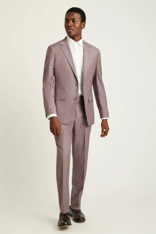 Men Jetsetter Wool Blazer Mauve Sharkskin Bonobos Blazers and Sport Coats