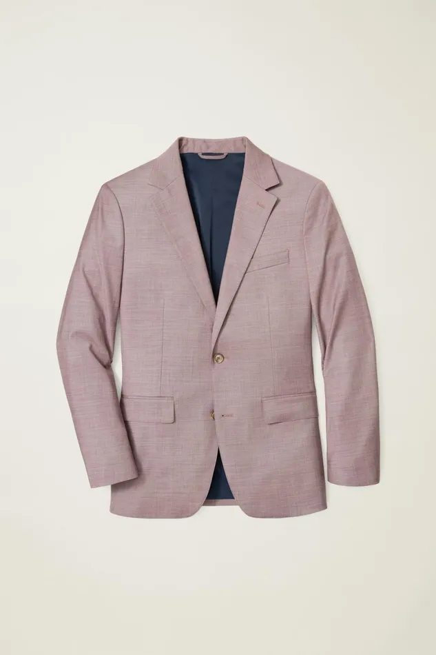 Men Jetsetter Wool Blazer Mauve Sharkskin Bonobos Blazers and Sport Coats