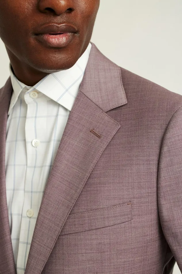 Men Jetsetter Wool Blazer Mauve Sharkskin Bonobos Blazers and Sport Coats