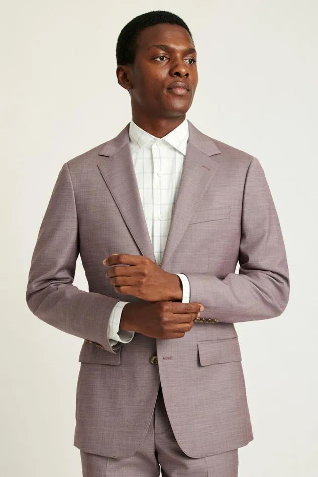 Men Jetsetter Wool Blazer Mauve Sharkskin Bonobos Blazers and Sport Coats