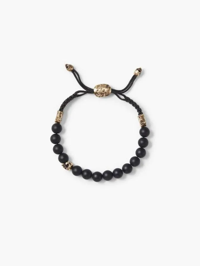 Men Jewelry John Varvatos 8MM BRASS SKULL WITH COLOR BEADS Black