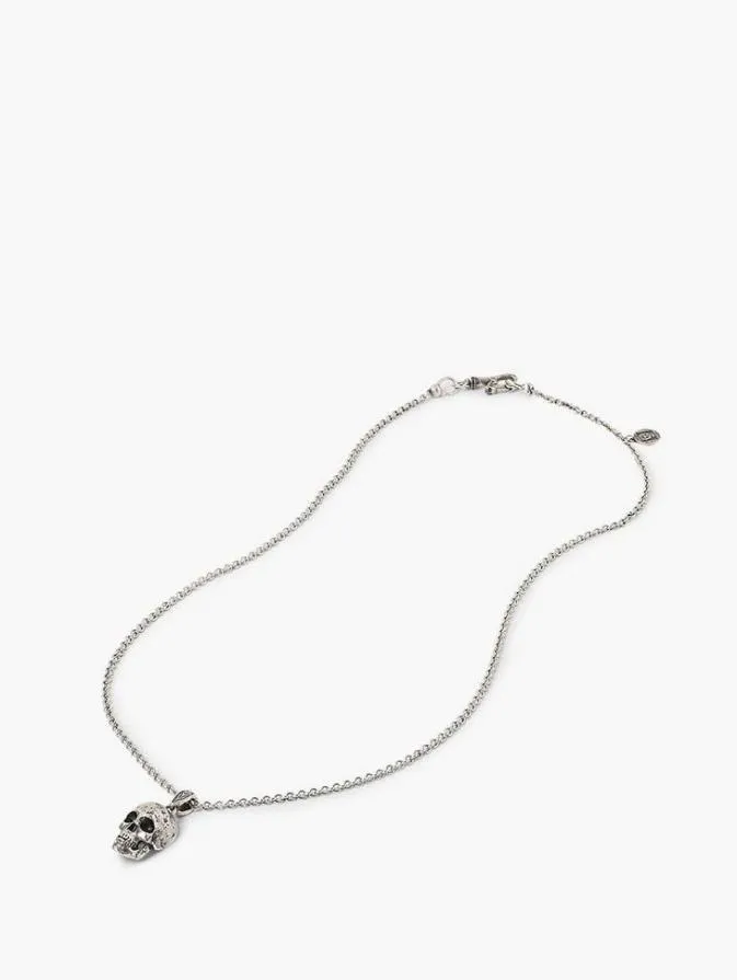 Men Jewelry John Varvatos SILVER DISTRESSED SKULL NECKLACE Silver