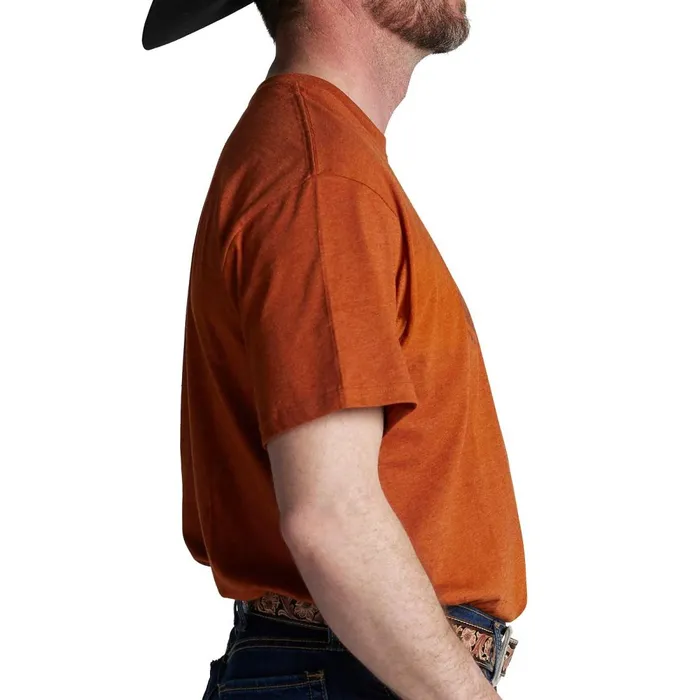MEN Justin Logo Tee Rust Heather Justin Boots TShirts and Polos