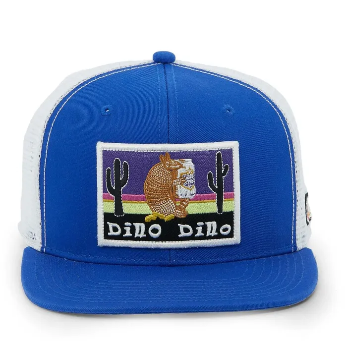 MEN Justin Texas Armadillo Cap Blue White Justin Boots Hats and Caps