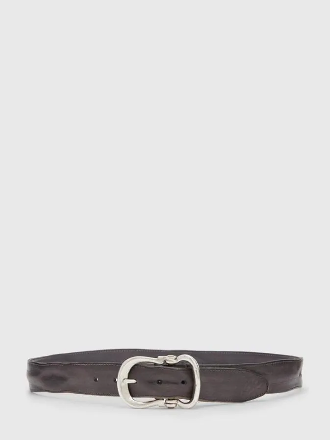 Men Leather Belts John Varvatos FIBEL ANTIQUE NICKLE FINISH BELT Lead