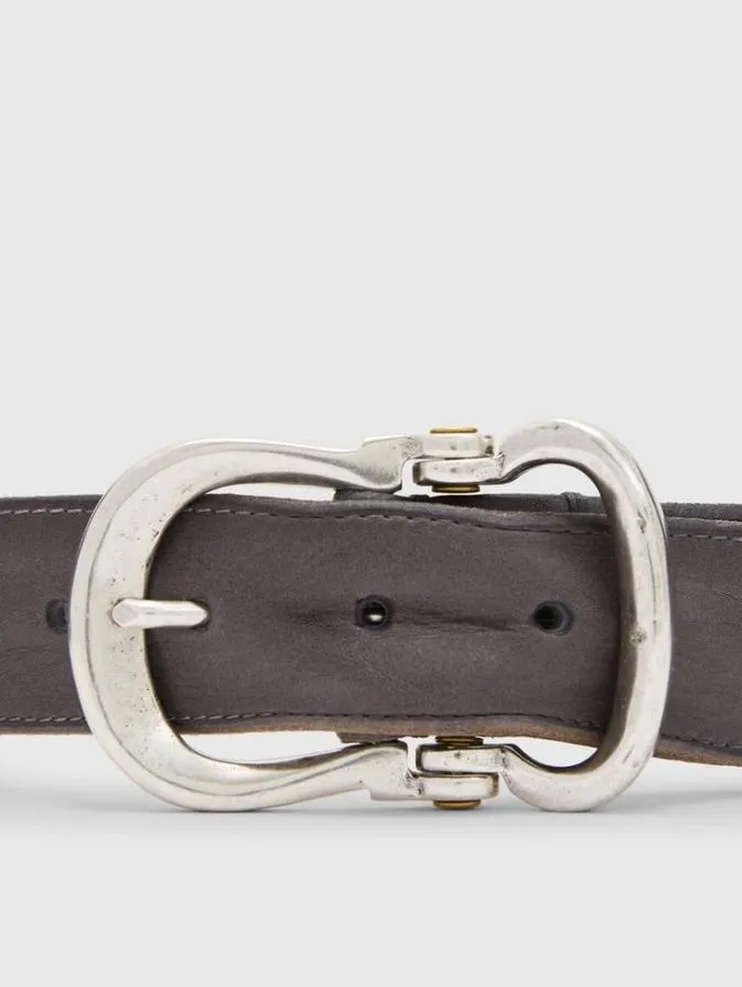 Men Leather Belts John Varvatos FIBEL ANTIQUE NICKLE FINISH BELT Lead Men Leather Belts John Varvatos FIBEL ANTIQUE NICKLE FINISH BELT Lead