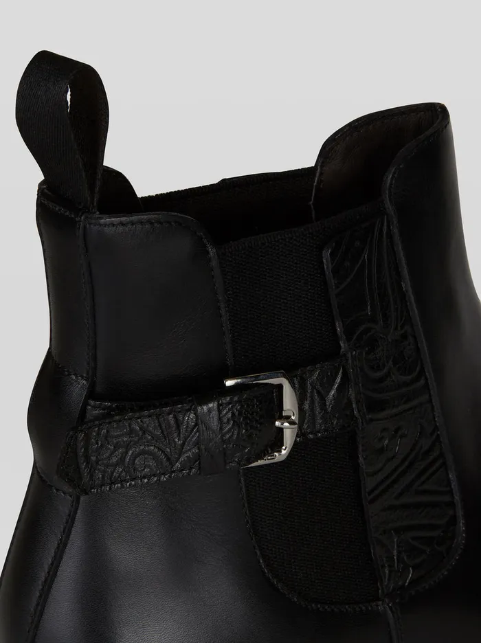 Men Leather Boots With Paisley Pattern Etro Boots