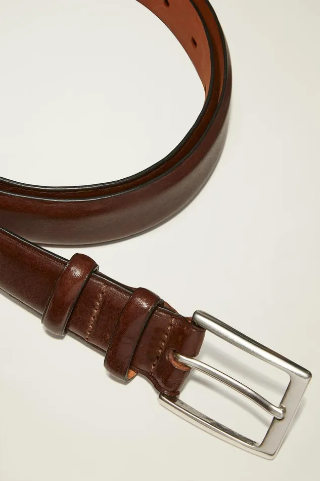 Men Leather Dress Belt Dark Brown Bonobos Belts