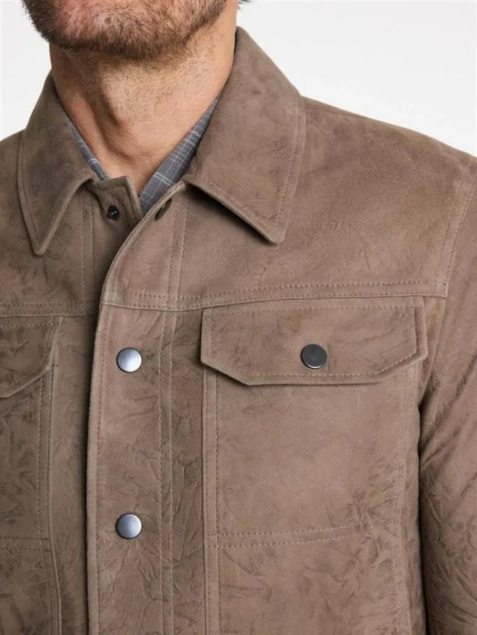 Men Leather Jackets John Varvatos DYKER TRUCKER JACKET Pavement