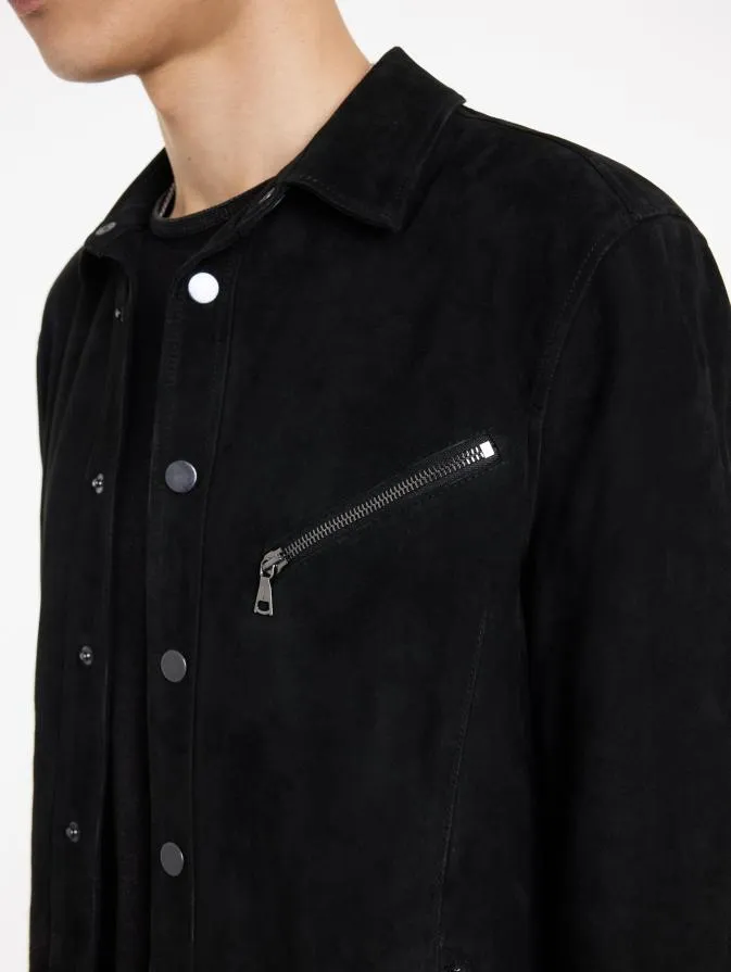 Men Leather Jackets John Varvatos KADD SHIRT JACKET Black