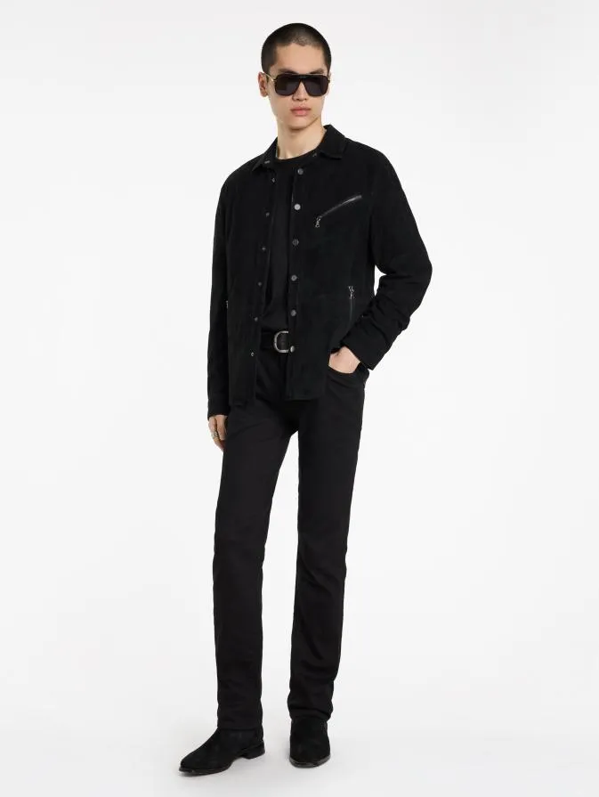 Men Leather Jackets John Varvatos KADD SHIRT JACKET Black