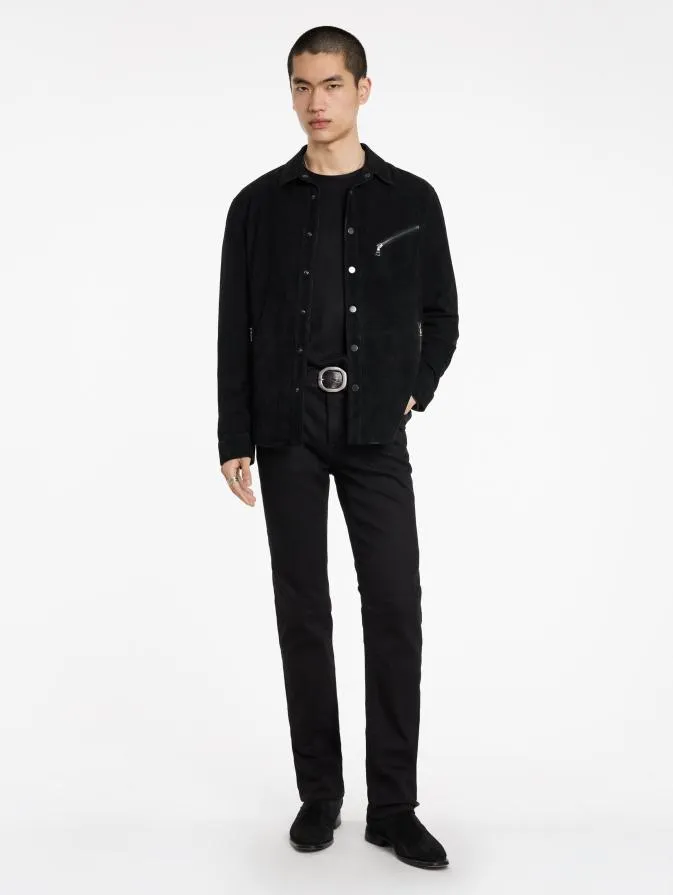 Men Leather Jackets John Varvatos KADD SHIRT JACKET Black