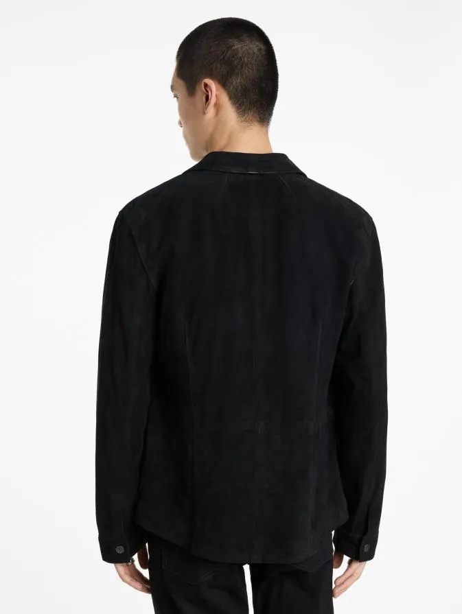 Men Leather Jackets John Varvatos KADD SHIRT JACKET Black