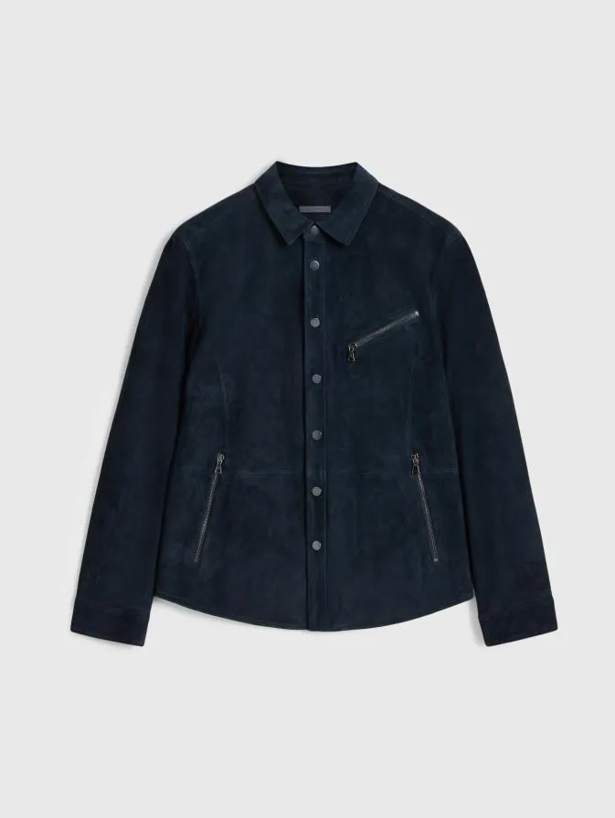 Men Leather Jackets John Varvatos KADD SHIRT JACKET Midnight
