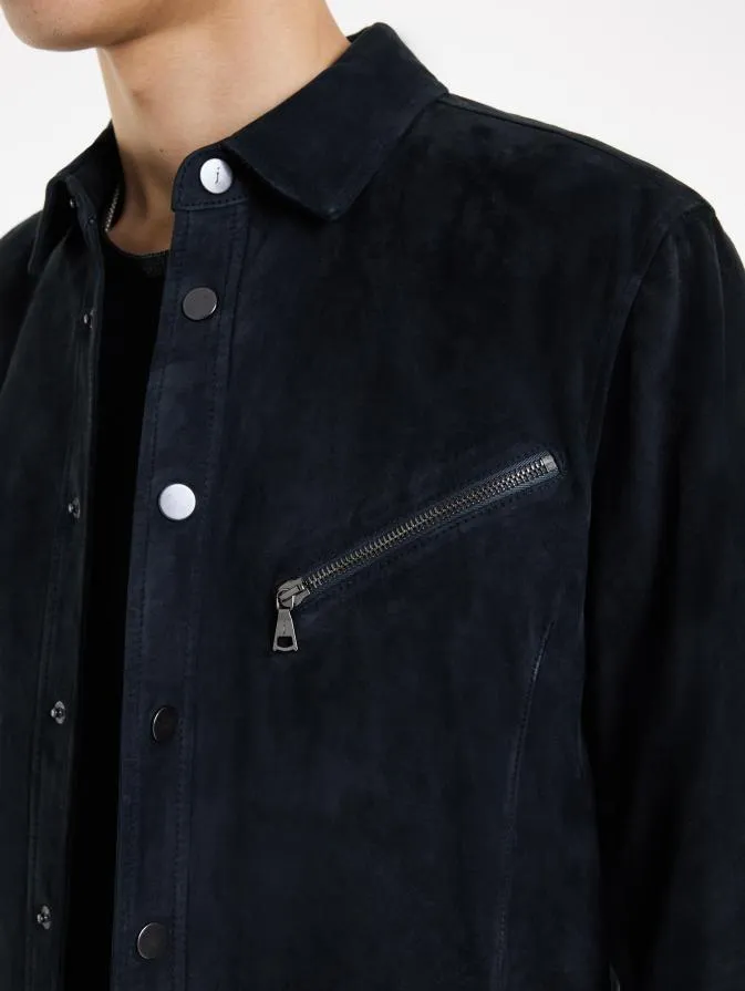 Men Leather Jackets John Varvatos KADD SHIRT JACKET Midnight