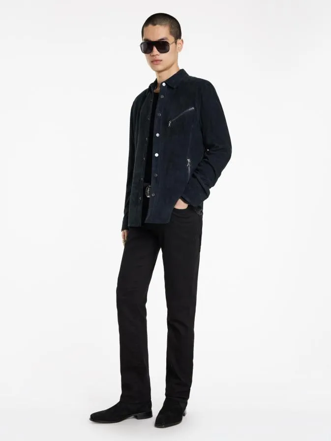 Men Leather Jackets John Varvatos KADD SHIRT JACKET Midnight