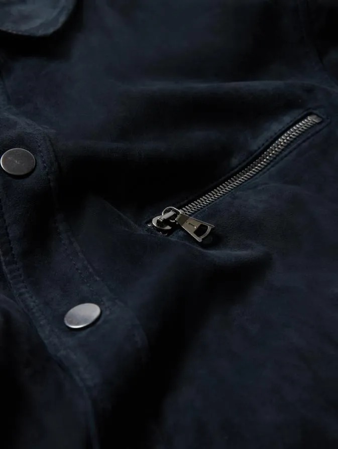 Men Leather Jackets John Varvatos KADD SHIRT JACKET Midnight
