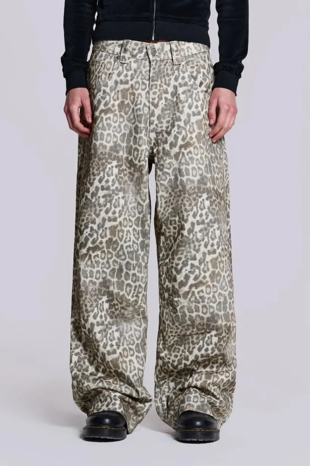 Men Leopard Fade Colossus Jean Jaded London Colossus Jeans