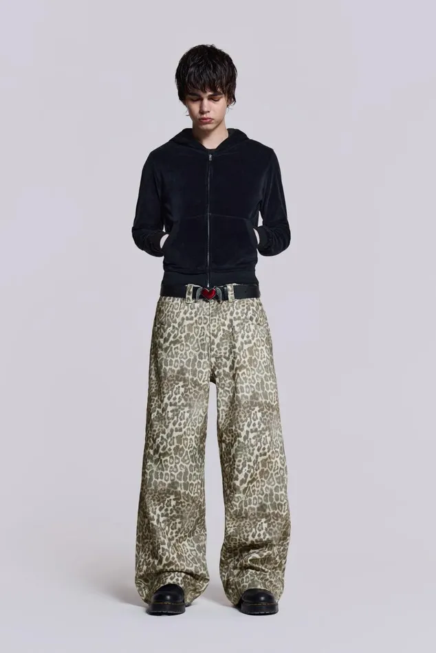 Men Leopard Fade Colossus Jean Jaded London Colossus Jeans