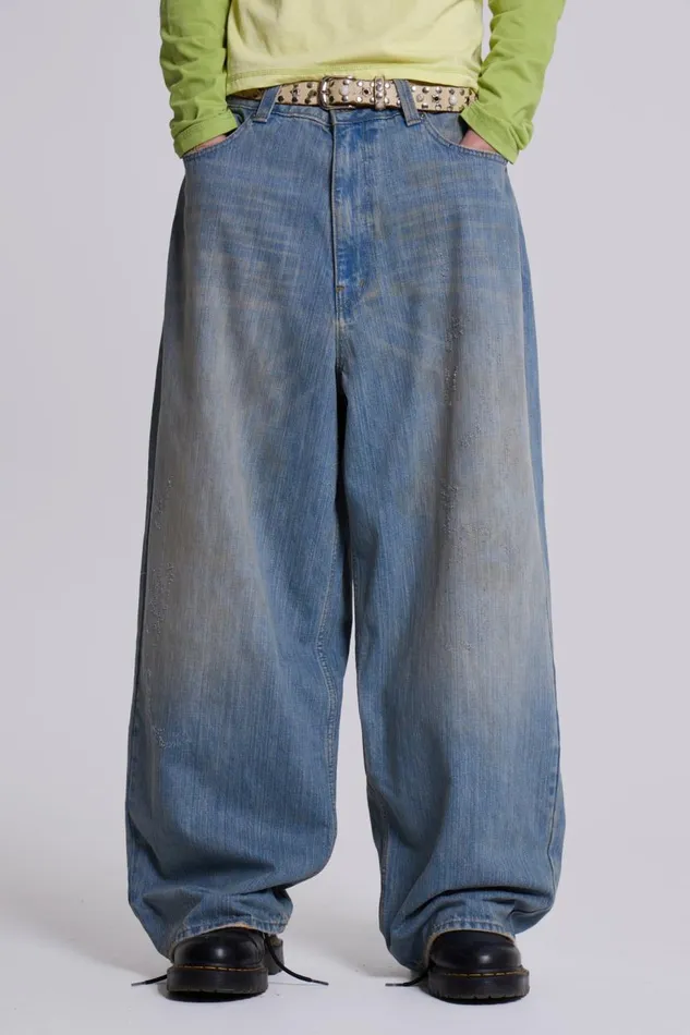 Men Light Wash Slub XL Colossus Jeans Jaded London Colossus Jeans