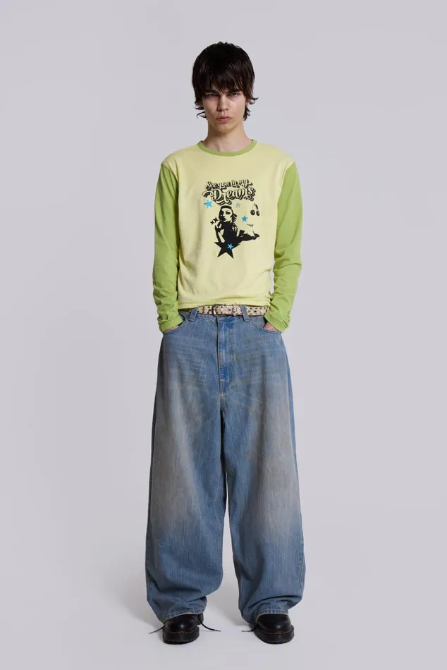 Men Light Wash Slub XL Colossus Jeans Jaded London Colossus Jeans