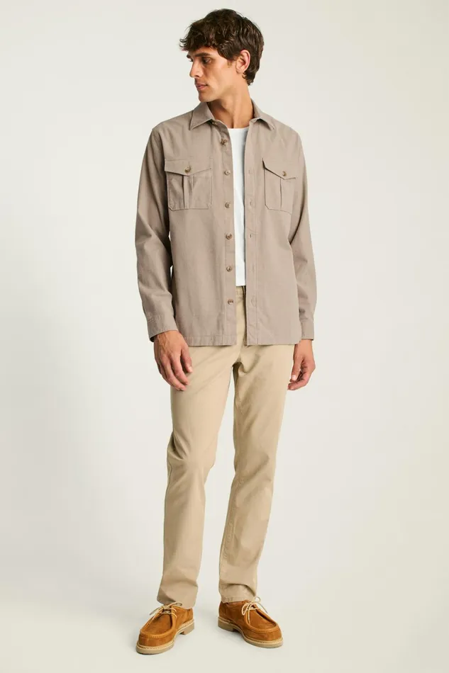 Men Moleskin Overshirt Heather Sand Bonobos Casual Shirts