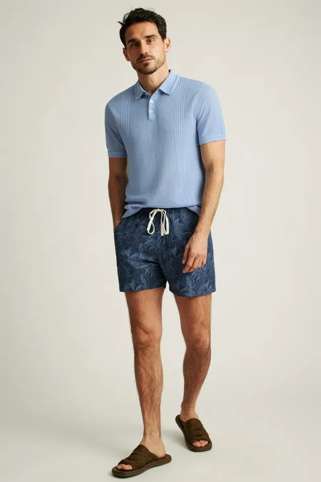 Men Nomad Short Navy Palms Bonobos Casual Shorts