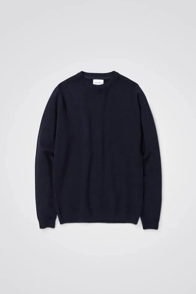Men Norse Projects Knitwear Sigfred Merino Lambswool Sweater Dark Navy