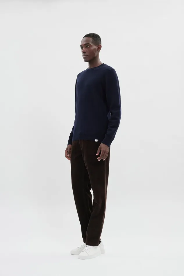 Men Norse Projects Knitwear Sigfred Merino Lambswool Sweater Dark Navy