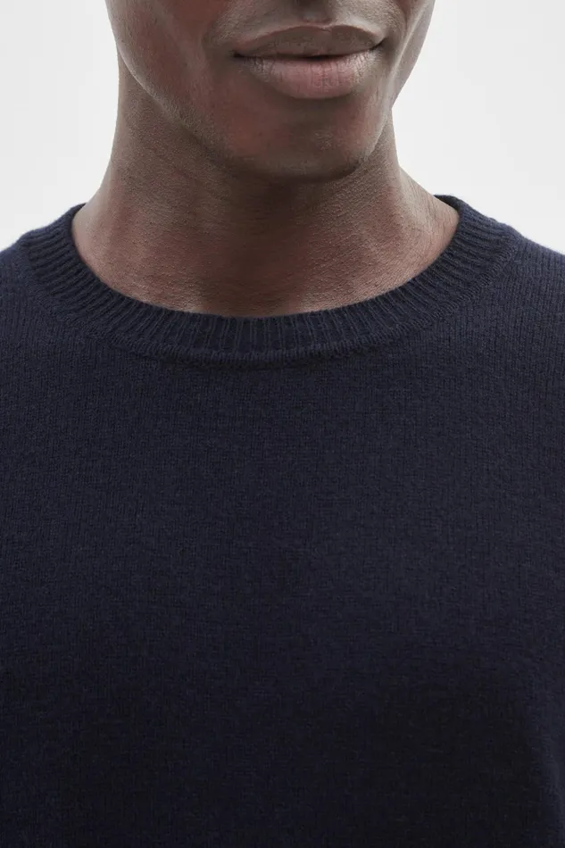 Men Norse Projects Knitwear Sigfred Merino Lambswool Sweater Dark Navy