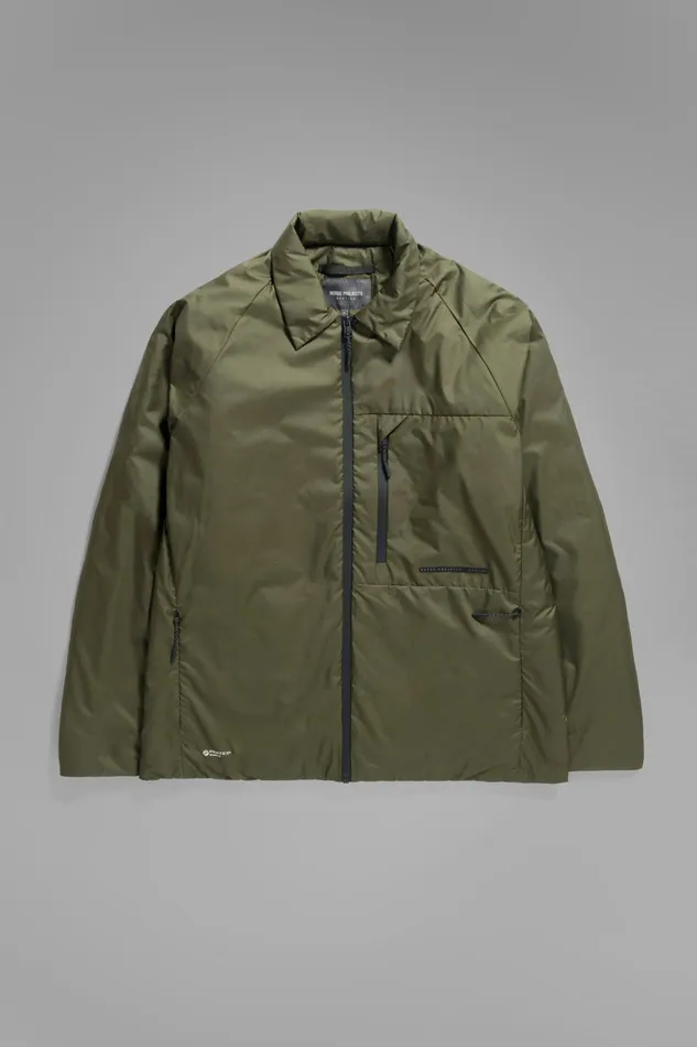 Men Norse Projects Outerwear Pertex Quantum Midlayer Shirt Army Green