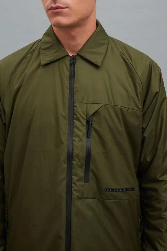 Men Norse Projects Outerwear Pertex Quantum Midlayer Shirt Army Green