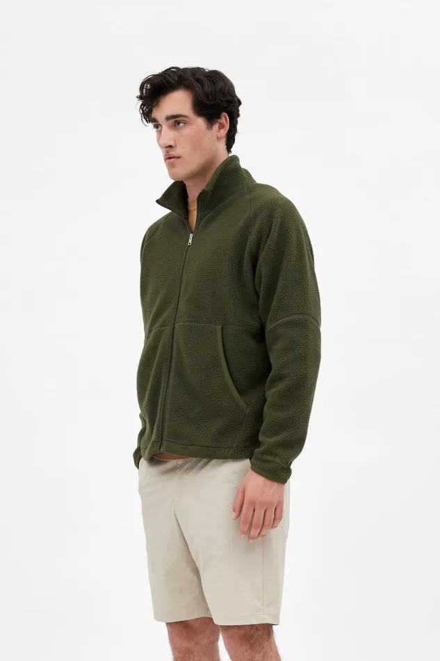 Men Norse Projects Outerwear Tycho Fleece Full Zip Jacket Ivy Green