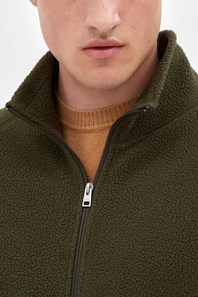 Men Norse Projects Outerwear Tycho Fleece Full Zip Jacket Ivy Green