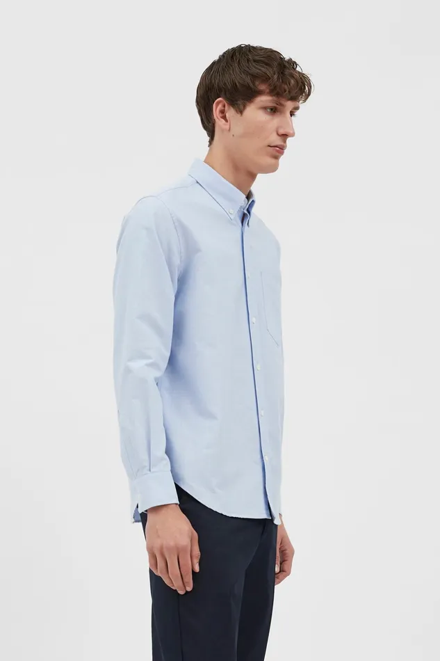 Men Norse Projects Shirting Algot Oxford Monogram Shirt Pale Blue
