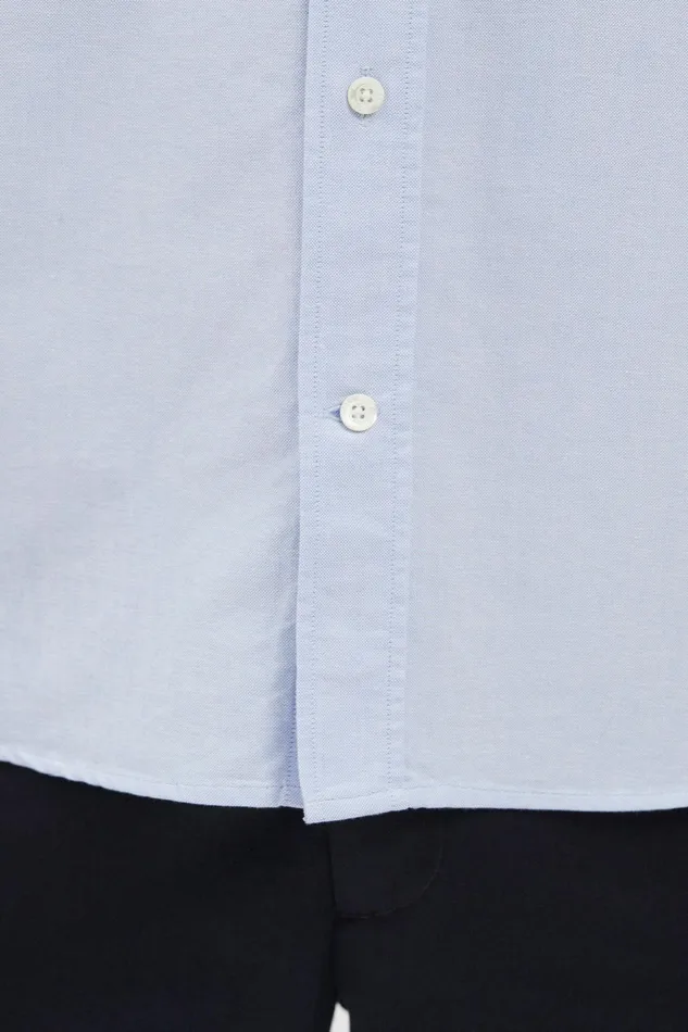 Men Norse Projects Shirting Algot Oxford Monogram Shirt Pale Blue