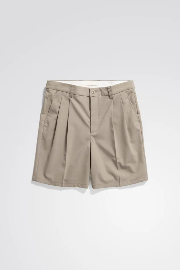 Men Norse Projects Shorts Benn Relaxed Light Wool Pleated Short Light Khaki