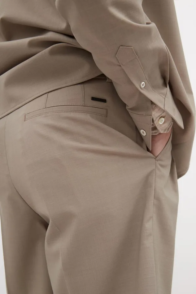 Men Norse Projects Shorts Benn Relaxed Light Wool Pleated Short Light Khaki