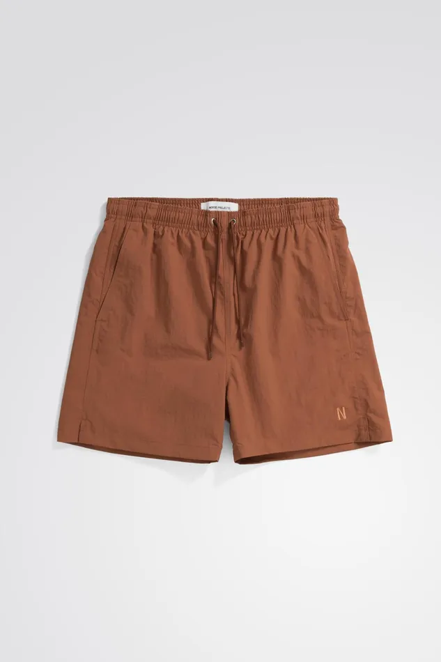 Men Norse Projects Shorts Hauge Recycled Nylon Swimmers Red Ochre