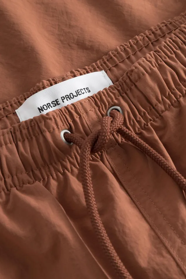 Men Norse Projects Shorts Hauge Recycled Nylon Swimmers Red Ochre