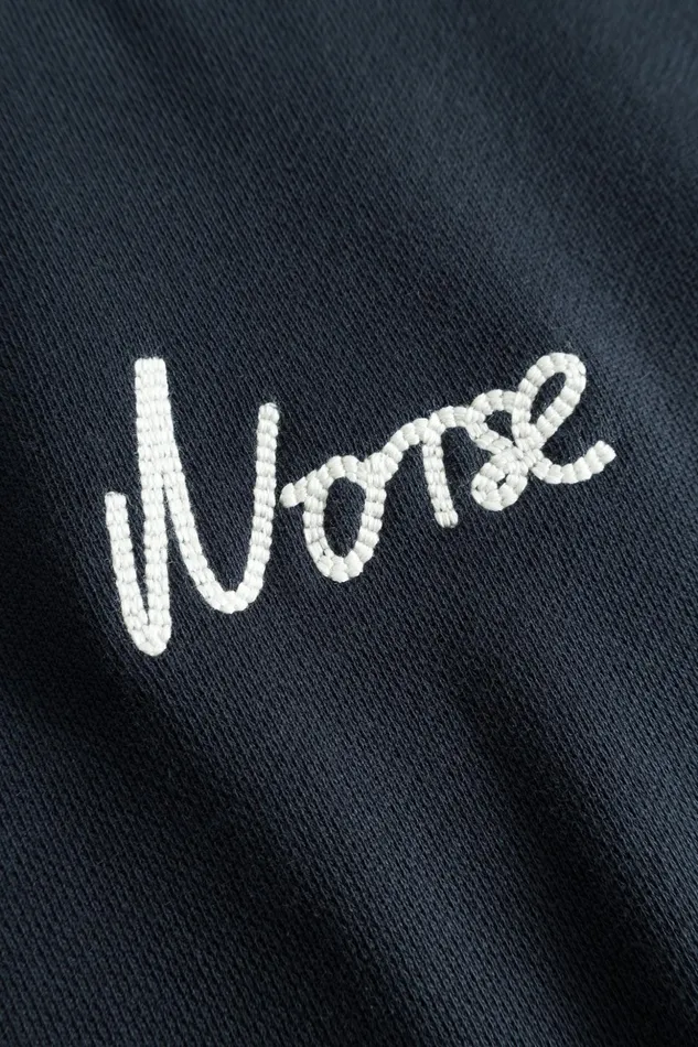 Men Norse Projects Sweatshirts Arne Relaxed Organic Chain Stitch Logo Sweatshirt Dark Navy