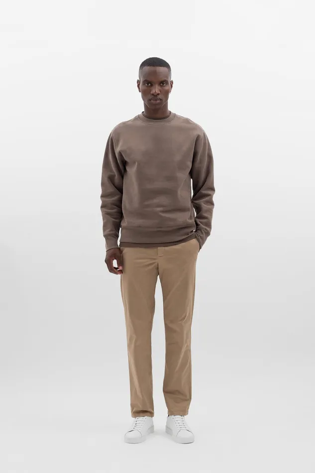 Men Norse Projects Sweatshirts Organic Brushed Cotton Sweatshirt Taupe