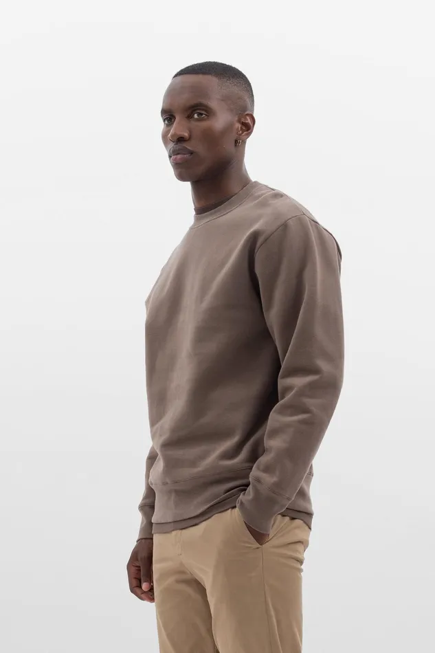 Men Norse Projects Sweatshirts Organic Brushed Cotton Sweatshirt Taupe