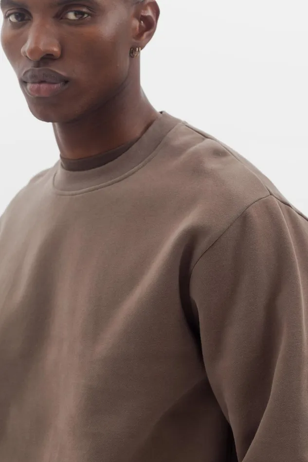 Men Norse Projects Sweatshirts Organic Brushed Cotton Sweatshirt Taupe