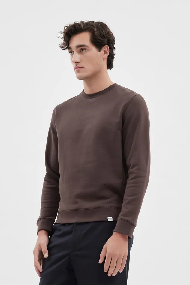 Men Norse Projects Sweatshirts Vagn Classic Crew Heathland Brown