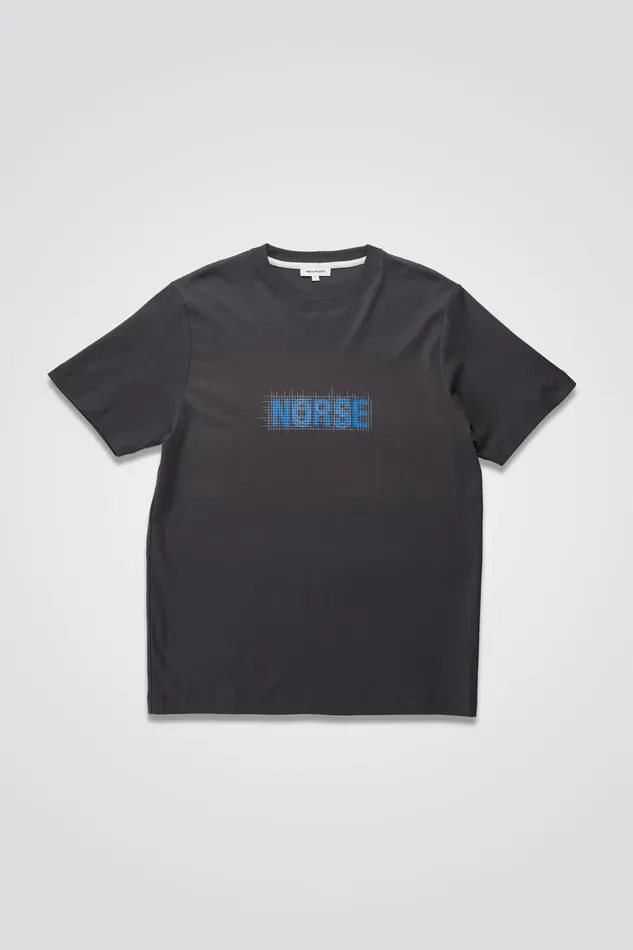 Men Norse Projects TShirts Jakob Interlock Grid TShirt Battleship Grey