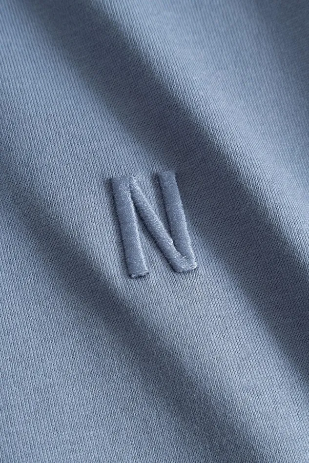 Men Norse Projects TShirts Johannes N Logo Tshirt Fog Blue