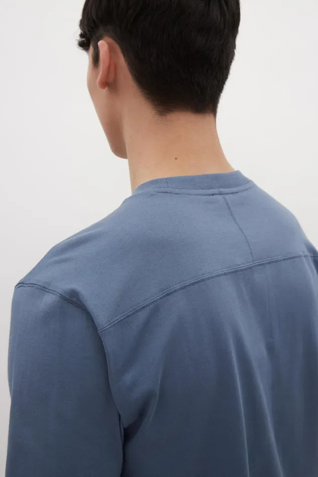 Men Norse Projects TShirts Johannes N Logo Tshirt Fog Blue