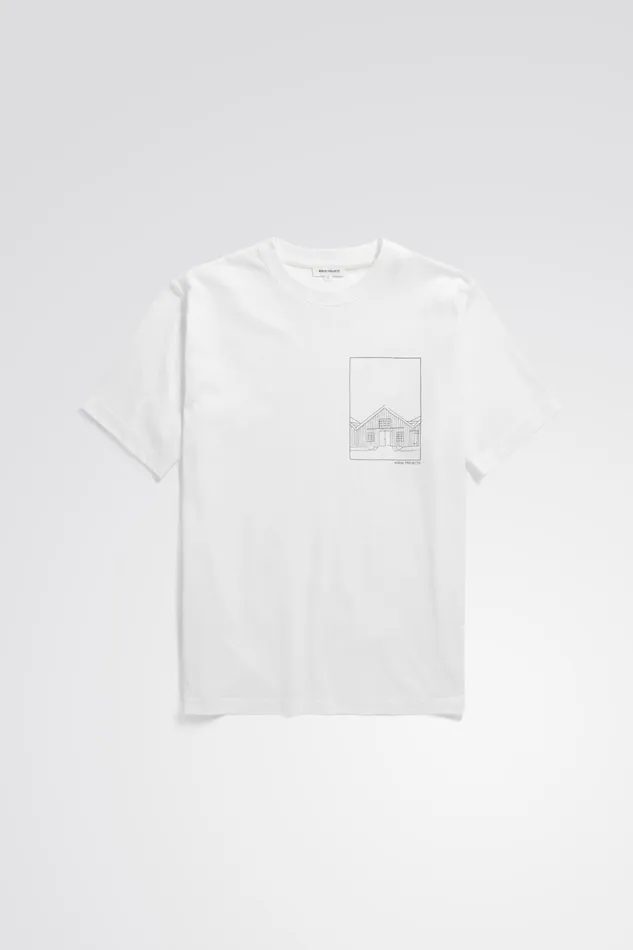 Men Norse Projects TShirts Johannes Organic Kanonbadsvej Print Tshirt White